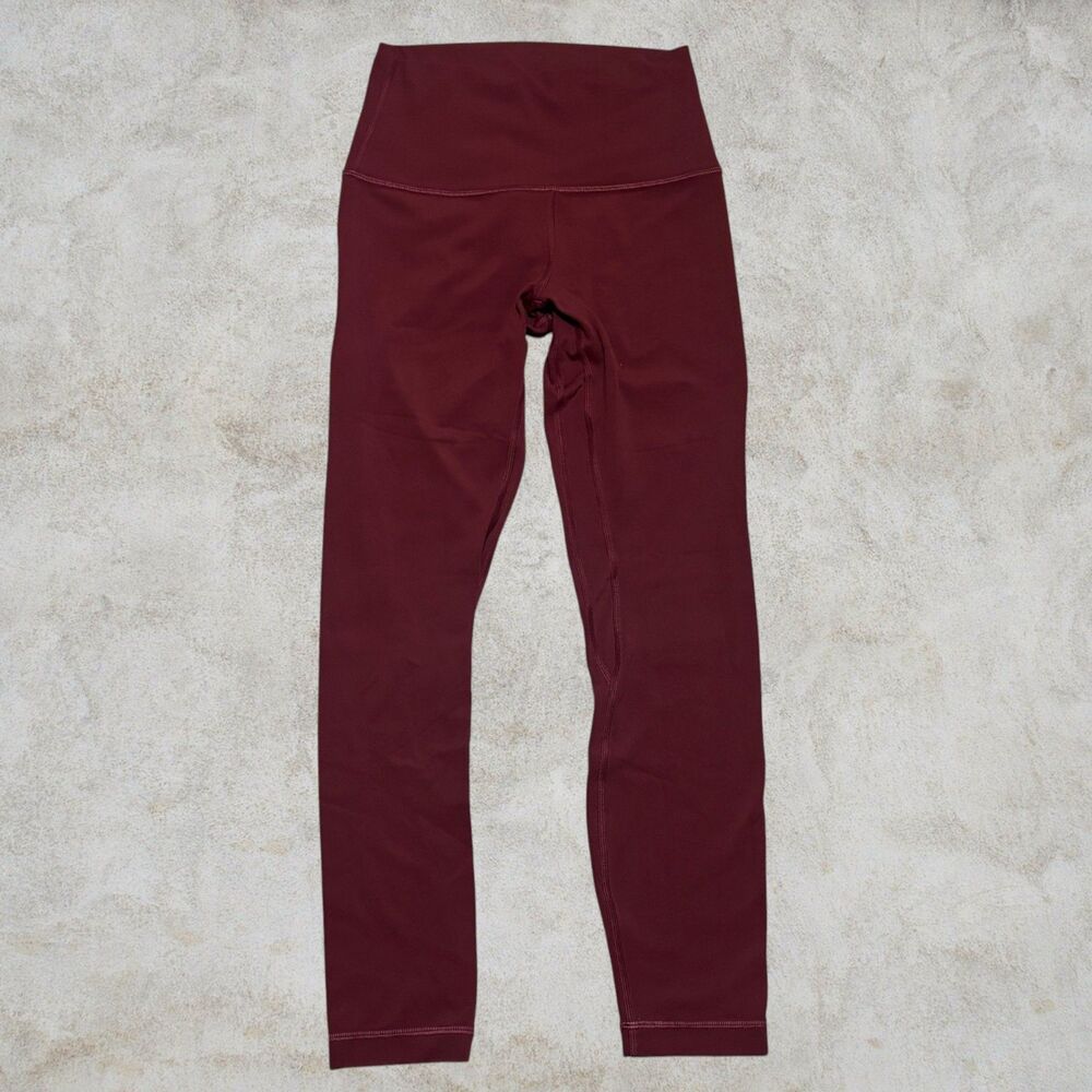 LULULEMON size 4 ALIGN High Rise Leggings Burgundy 25" NULU